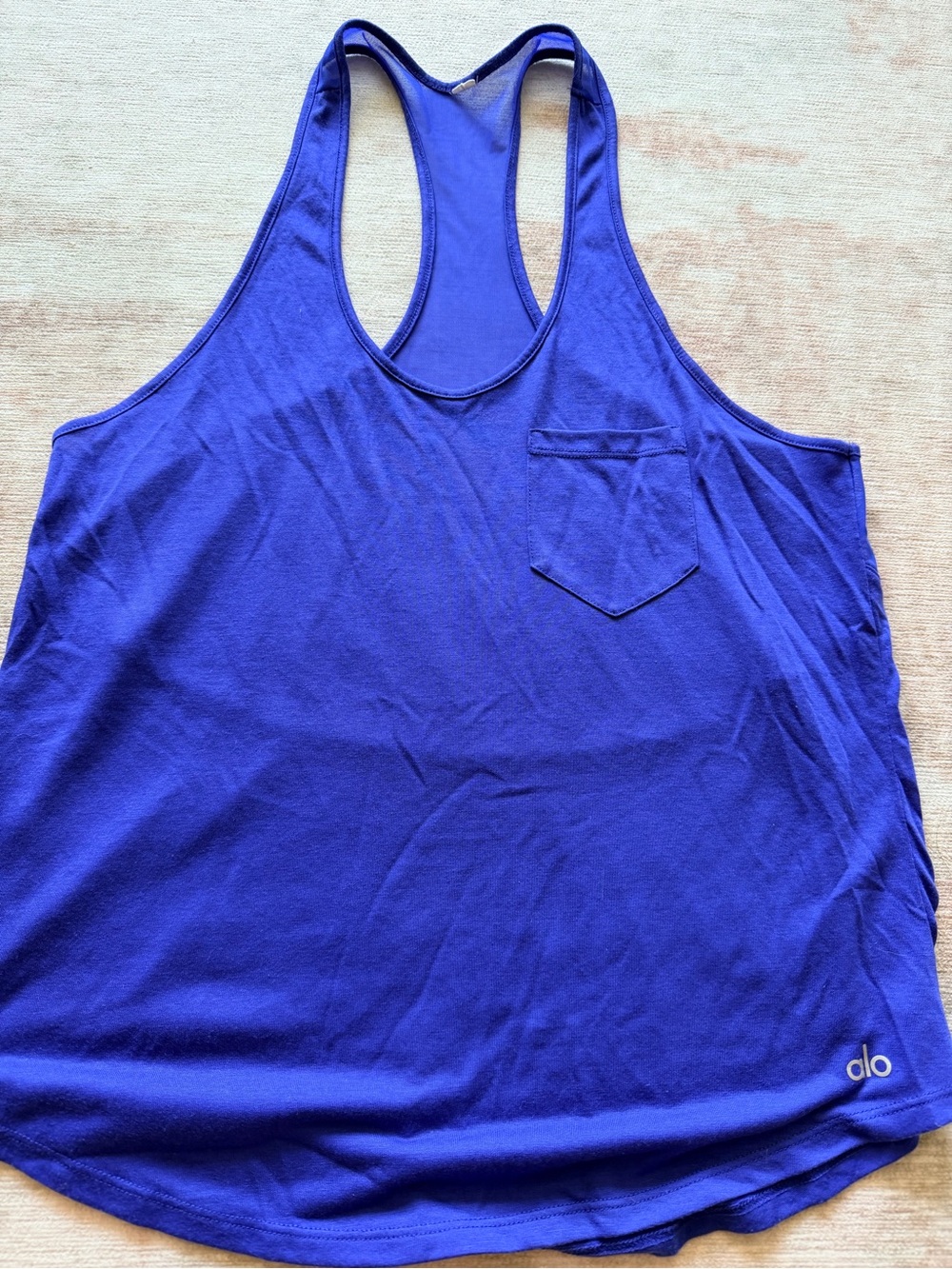 ALO Yoga Royal Blue Racerback Tank Small